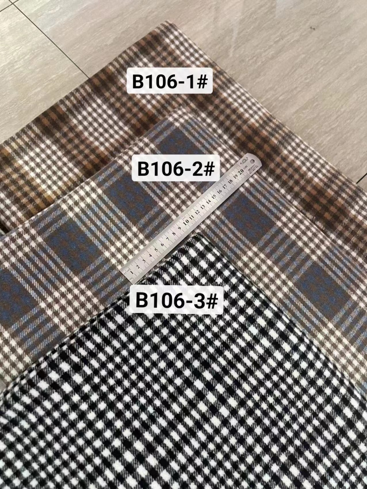 涤棉法兰绒格子布 衬衫裤子面料 几何印花毛绒布 秋冬服装面料