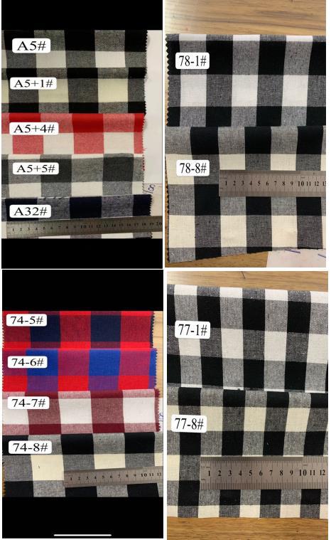 涤棉法兰绒格子色织布