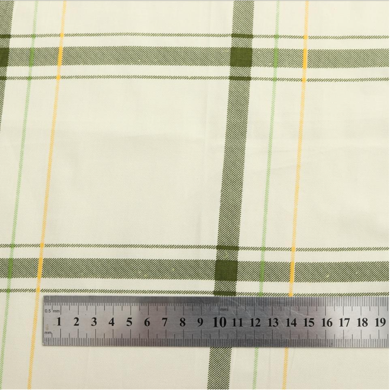 大黄格子棉布 全棉梭织斜纹布 舒适透气医护服装床品面料