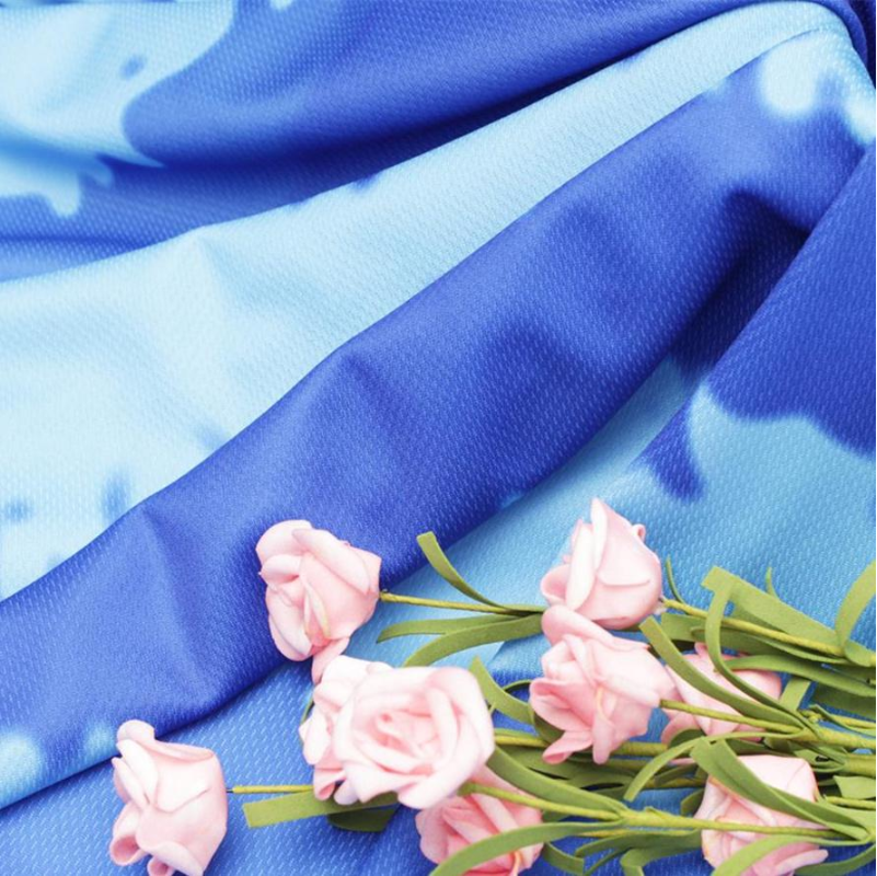 网眼数码印花鸟眼印花网布 T桖短袖体能运动服面料