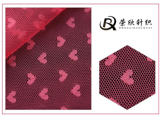 JF241 厂家直销涤纶网布 涤小桃心 针织女装纱裙连衣裙网布