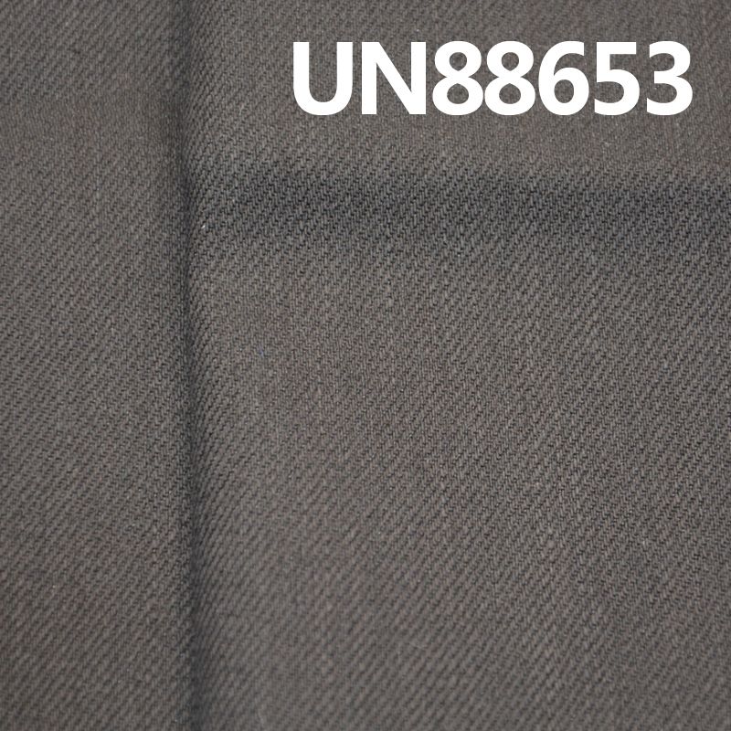 滌棉彈力竹節牛仔 11.9oz 52/54" 30%滌69.1%棉0.9%彈竹節右斜牛仔布 UN88653