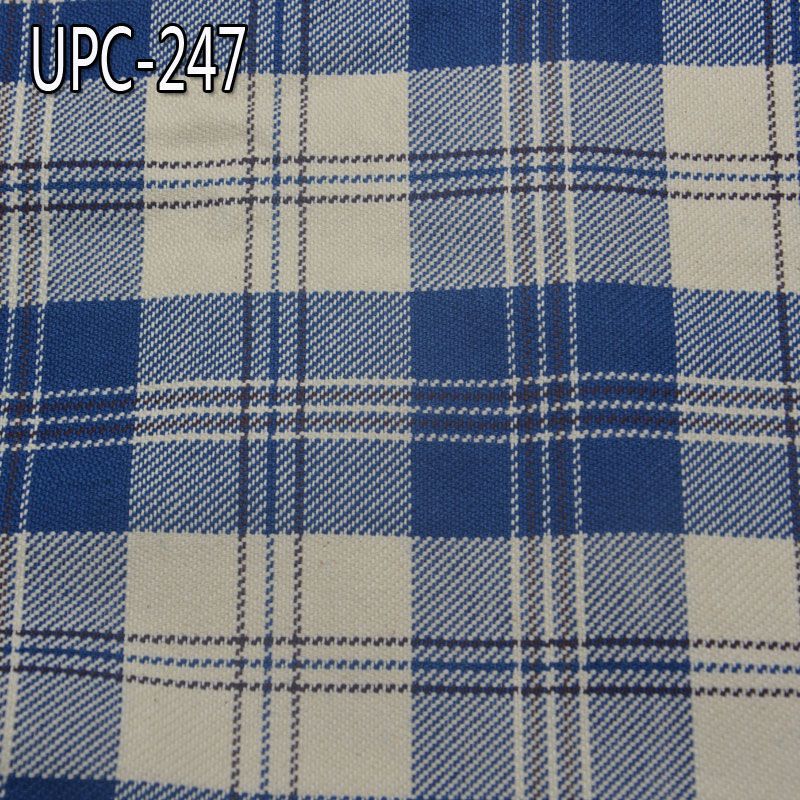 定做款 全棉色织格子布 319g/m2 57/58" 全棉牛仔藍色織格仔布 UPC-247