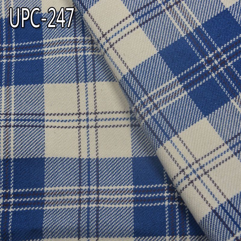 定做款 全棉色织格子布 319g/m2 57/58" 全棉牛仔藍色織格仔布 UPC-247