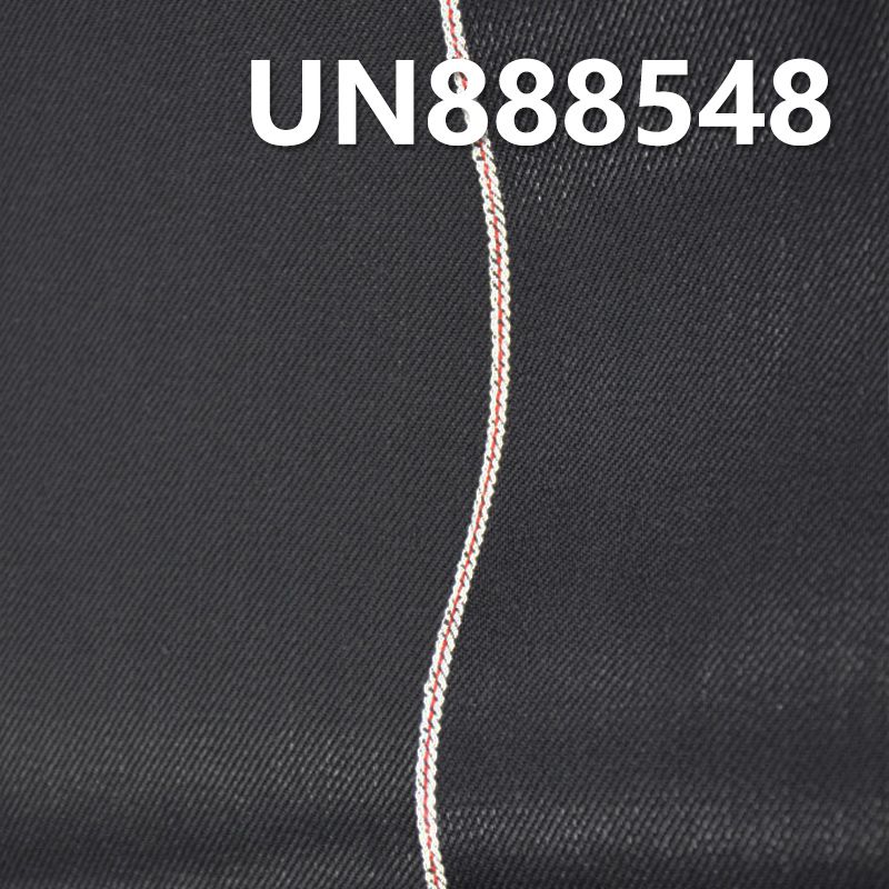 全棉黑面黑底牛仔 11.5OZ 32/33“ 全棉右斜色织黑底红边牛仔布 UN888548