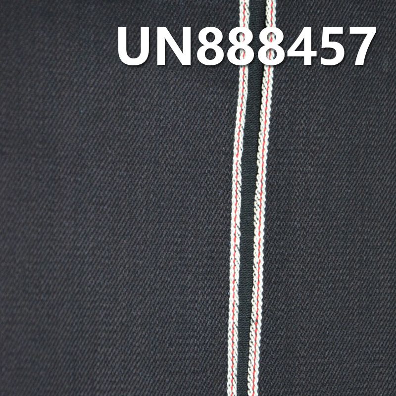 全棉竹节右斜色织红边牛仔布 12.9oz 31/32" UN888457