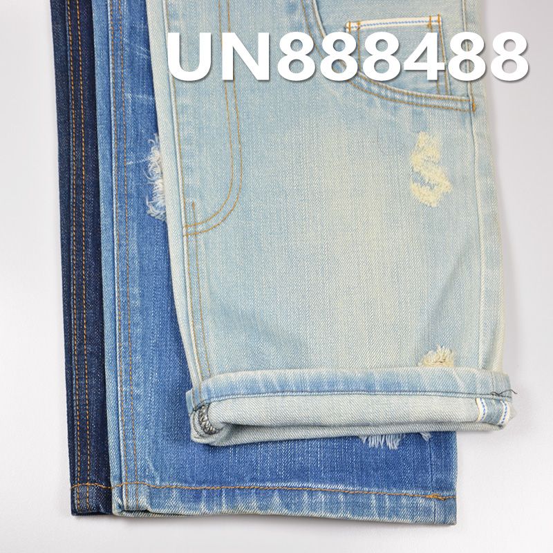 全棉竹節右斜色邊牛仔布 12.5oz 32/33" UN888488