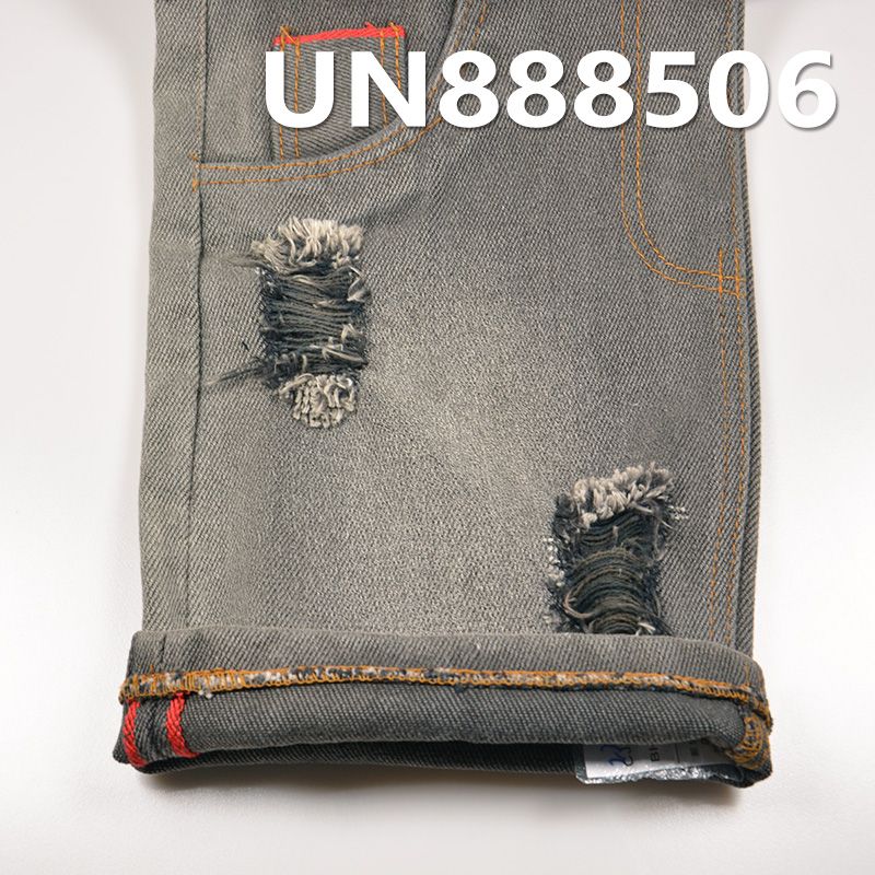黑面黑底重磅牛仔 22oz 31/32" 全棉右斜重磅色织红边牛仔布 UN888506