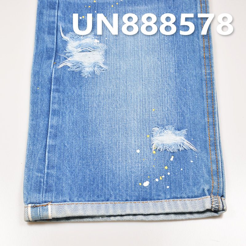 桃花系列-全棉竹节右斜红边牛仔布 14oz 31/32" UN888578