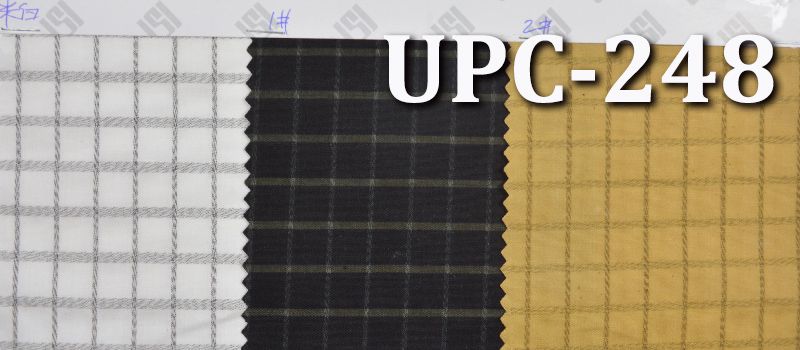 棉色織格子布 151g/m2 62/63" 棉金屬絲色織格子布 UPC-248