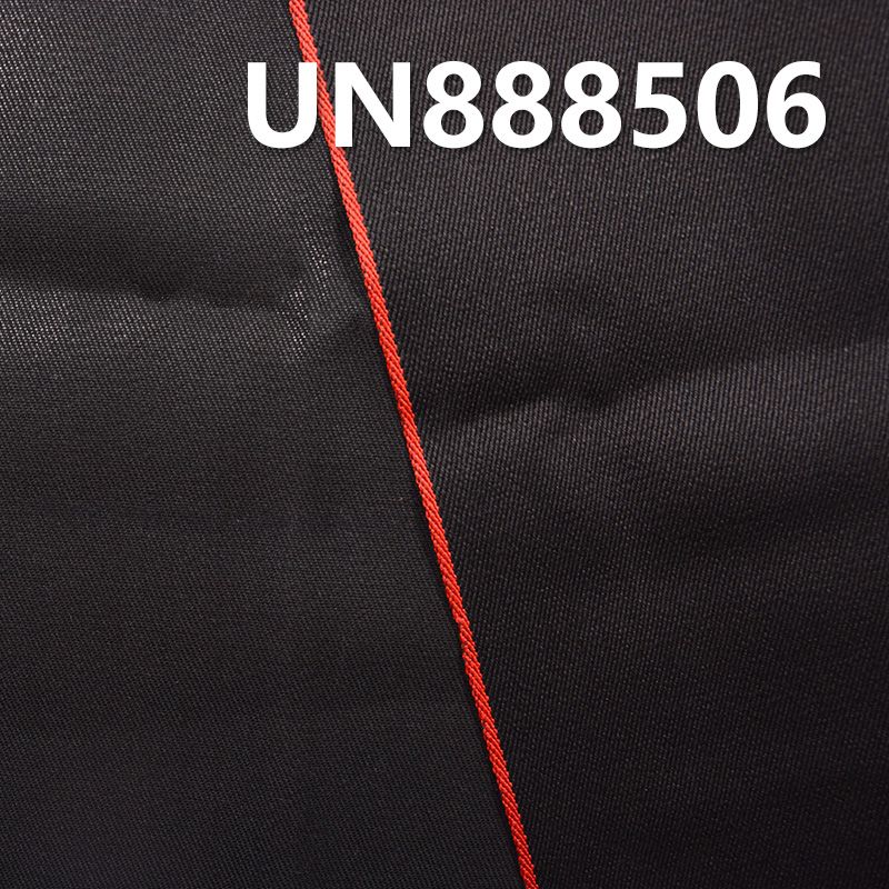 黑面黑底重磅牛仔 22oz 31/32" 全棉右斜重磅色织红边牛仔布 UN888506