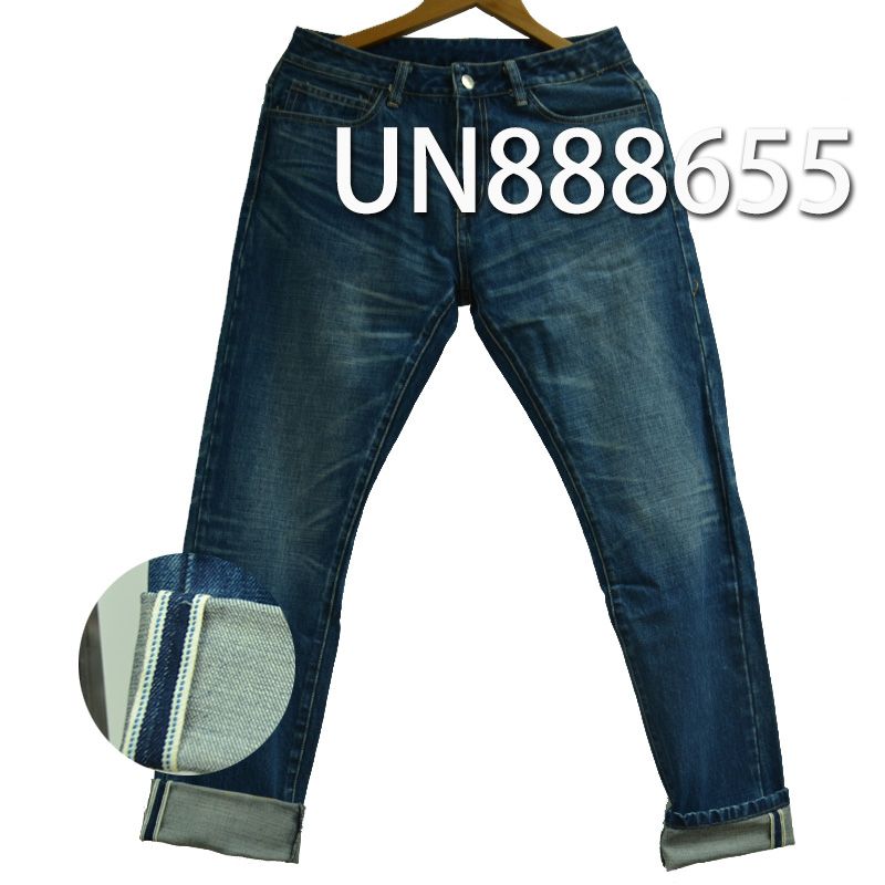 全棉竹节右斜红边牛仔布 14oz 31/32" UN888655