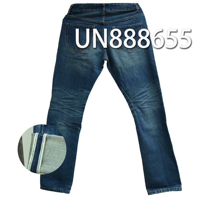 全棉竹节右斜红边牛仔布 14oz 31/32" UN888655