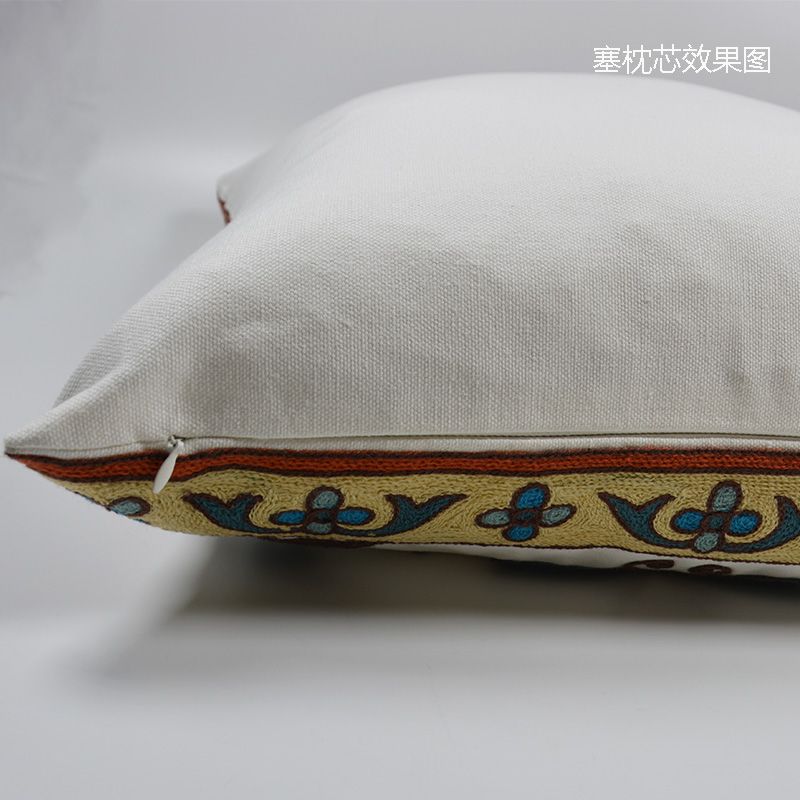刺绣田园抱枕靠垫新中式新古典风格腰枕可拆洗枕套不含芯   Q013