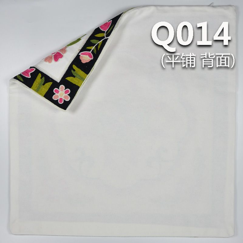刺绣田园居家棉质绣花办公室正方形抱枕靠垫腰枕可拆洗枕套不含芯   Q014