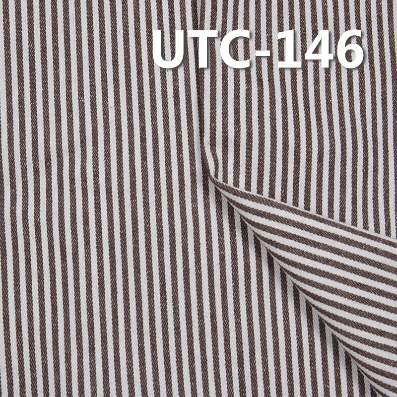 棉滌色織條子布 310g/m2 58/59" 65%棉35%滌三片斜色織條子布 UTC-146
