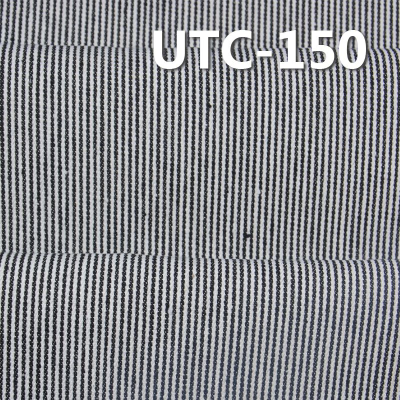 棉滌色織條子布 310g/m2 58/59" 65%棉35%滌三片斜色織條子布 UTC-150