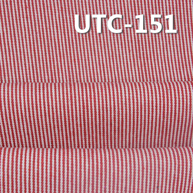 棉滌色織條子布 360g/m2 58/59" 65%棉35%滌三片斜色織條子布 UTC-151