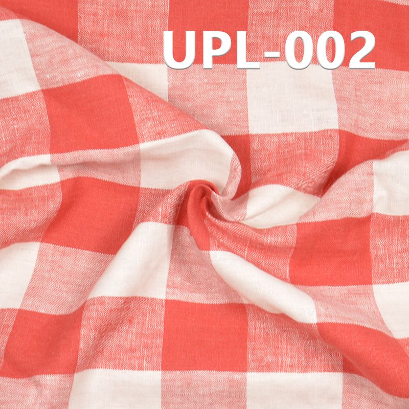 全亚麻色织格仔布260g/m2 56/57" UPL-002