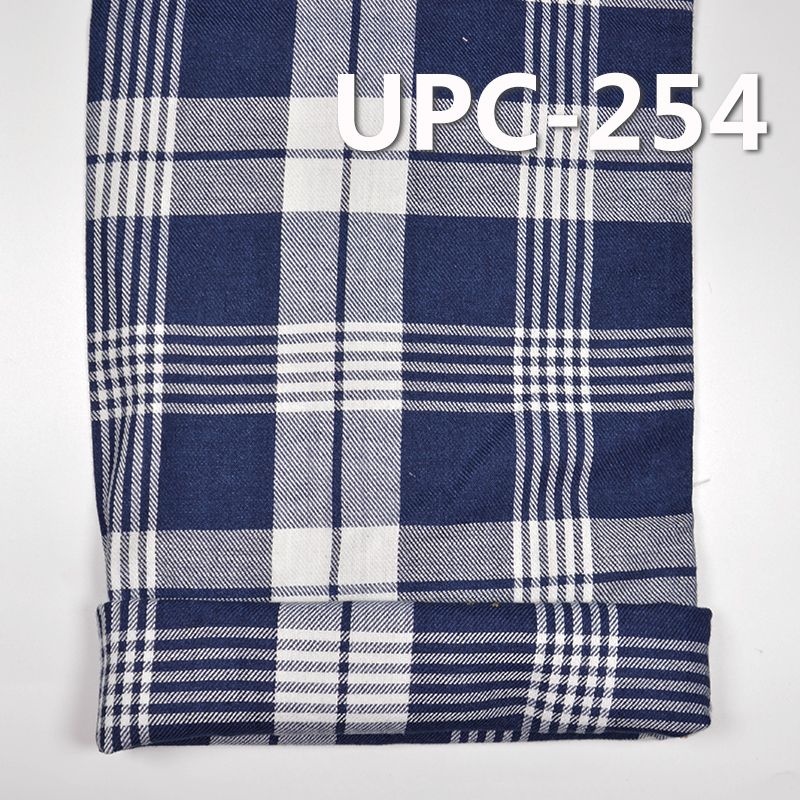 全棉色织格子布 136g/m2 57/58" 100%棉学院风靛蓝色织格仔布 UPC-254