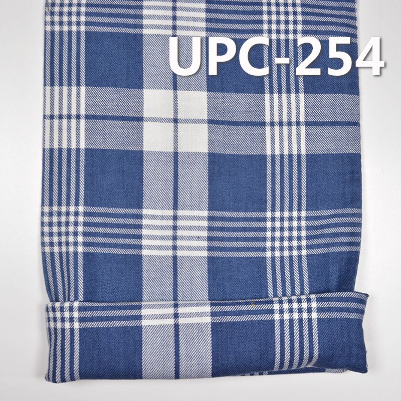 全棉色織格子布 136g/m2 57/58" 100%棉學院風靛藍色織格仔布 UPC-254