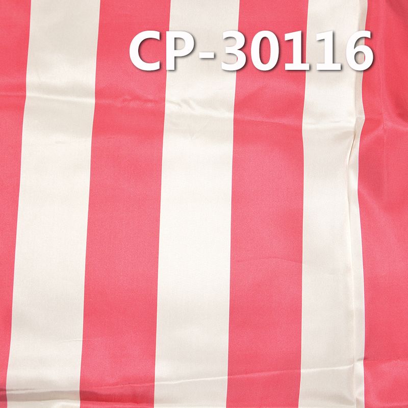 人丝斜纹印花布 135g/m2 52/54" 100%人丝斜纹印花条子布 CP-30116