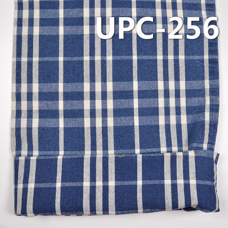 全棉色织格子布 8.5OZ 58.5" 全棉学院风INDIGO色织格子 UPC-256