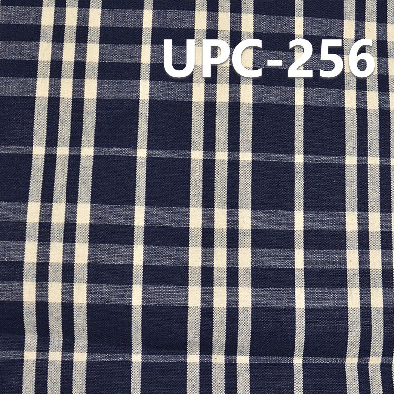 全棉色织格子布 8.5OZ 58.5" 全棉学院风INDIGO色织格子 UPC-256