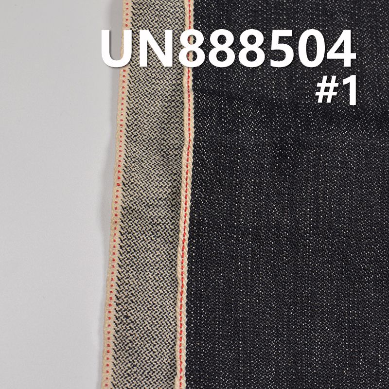 全棉竹節右斜牛仔 14.5oz 31/32" 全棉竹節右斜破卡/網紋紅邊牛仔布 UN888504