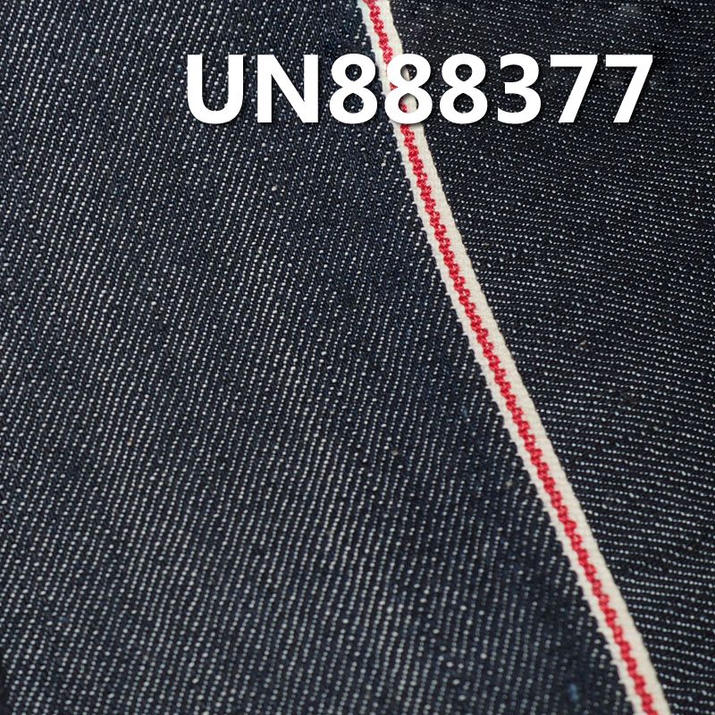 1.5%氨綸98.5%棉竹節右斜紅邊牛仔布 11.7oz 33/34" UN888377