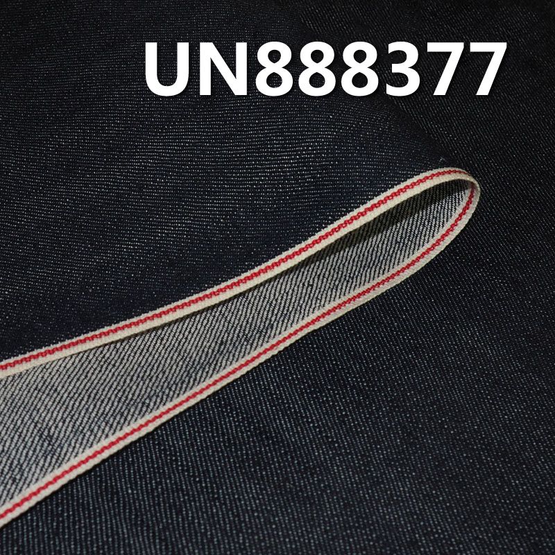 1.5%氨綸98.5%棉竹節右斜紅邊牛仔布 11.7oz 33/34" UN888377