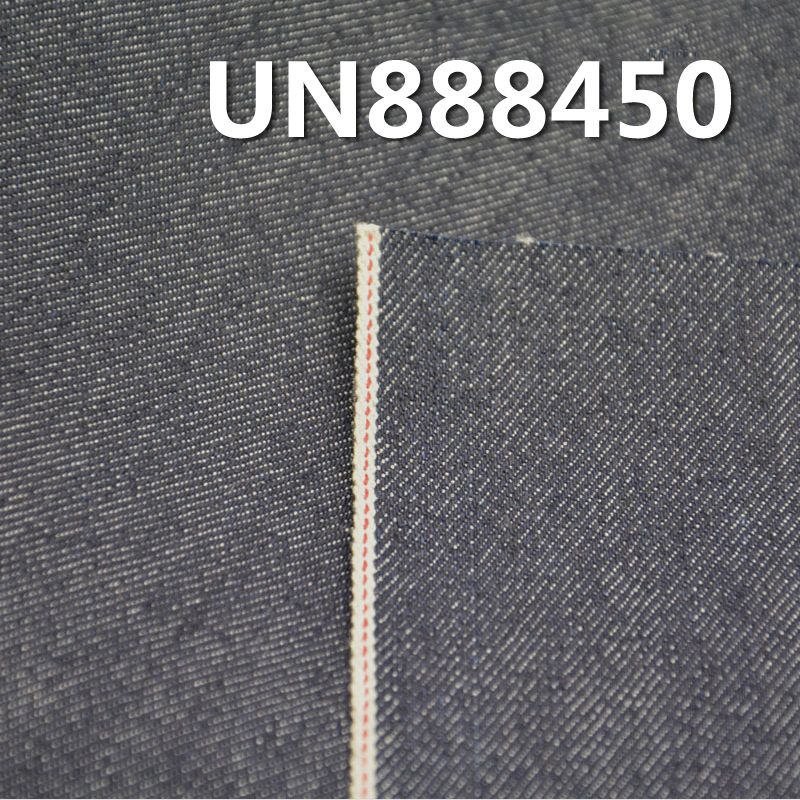 57.5%棉，42.5%竹纤维竹节右斜红边牛仔布 13.5oz 30/31" UN888450