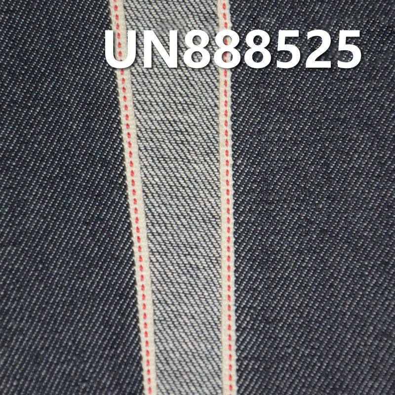 棉彈力竹節牛仔布 11.5OZ 31/32" 98.5%棉1.5%彈力竹節右斜紅邊牛仔布 UN888525