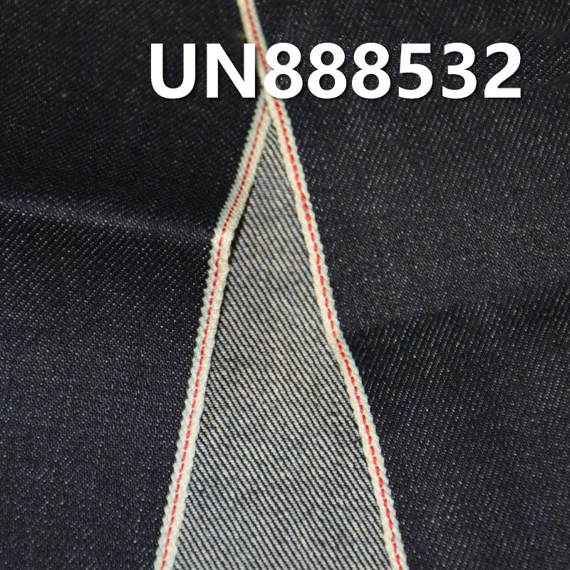 全棉竹节右斜牛仔 12oz 31/32" 全棉竹节右斜红边牛仔布 UN888532