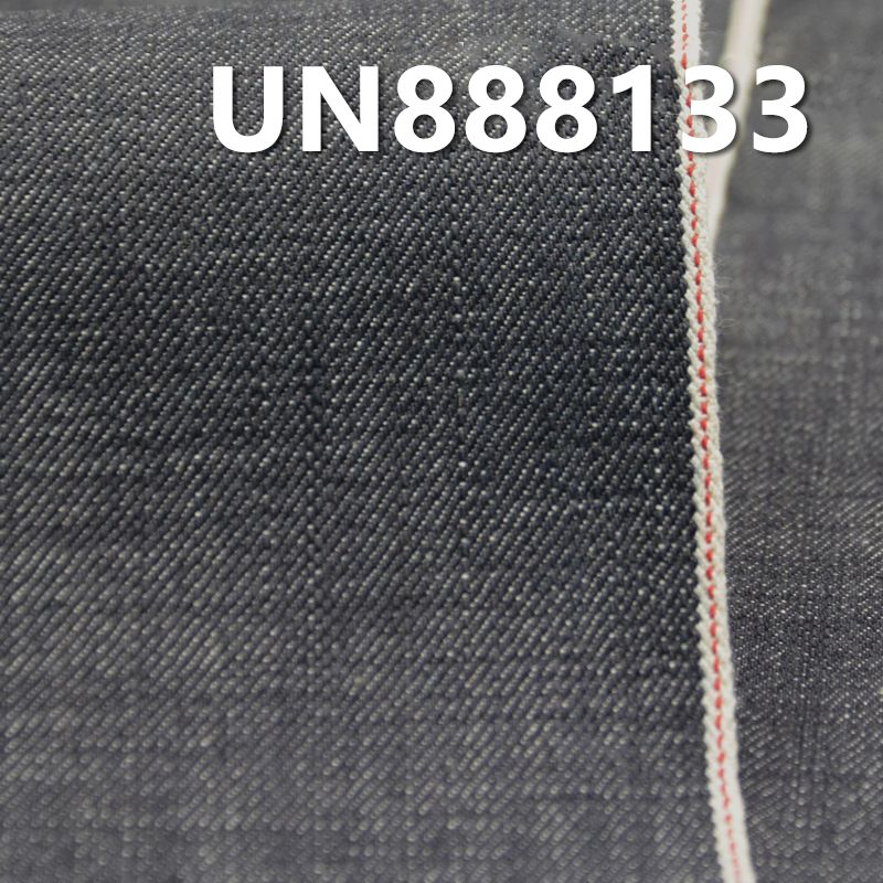 全棉竹节斜纹牛仔 14oz 33" 赤耳Selvedge Denim古法丹宁布 全棉竹节右斜色边牛仔 UN888133