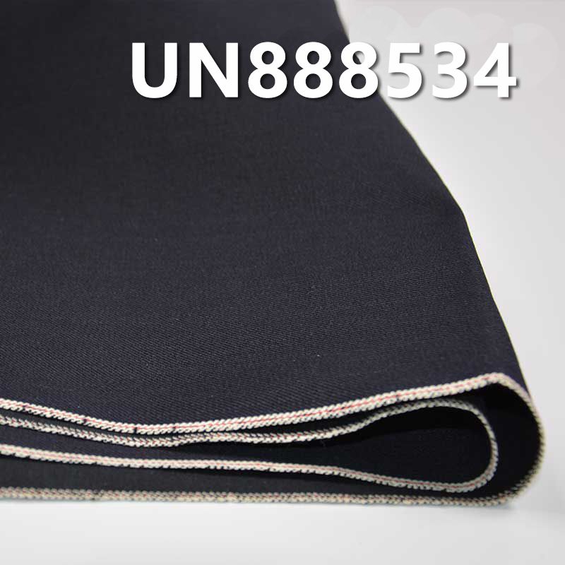 全棉竹節色織牛仔 15oz 30/31" 全棉竹節右斜色織紅邊牛仔布 UN888534