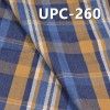 全棉色织格子布 4.4OZ 57/58" 全棉学院风INDIGO色织格子 UPC-260