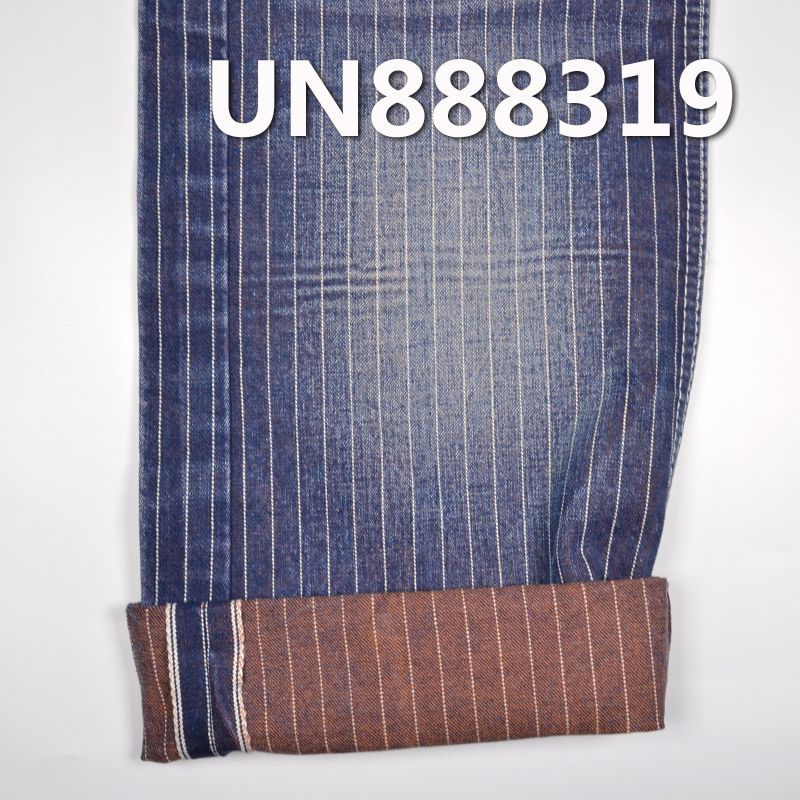 100%棉右斜兰經克緯條子色邊牛仔 13oz 32/33" UN888319