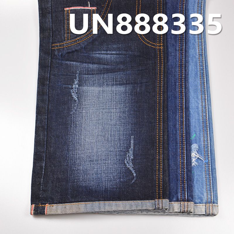 100%棉竹节右斜红边牛仔布 12.4oz 31/32" UN888335