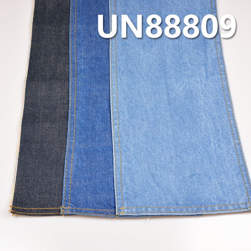 全棉竹节右斜彩棉底红边牛仔布 14oz 32" UN88809