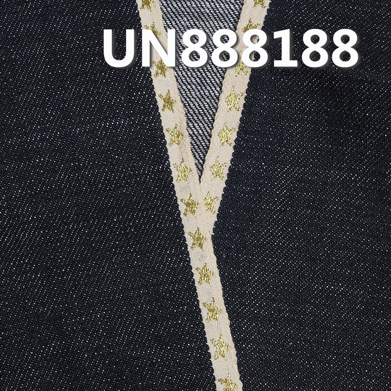 全棉竹節右斜提花紅邊牛仔 13oz 32" UN888188