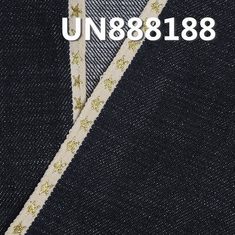 全棉竹節右斜提花紅邊牛仔 13oz 32" UN888188