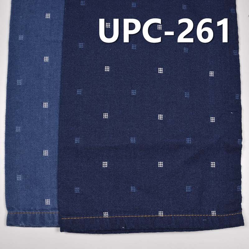 全棉学院风INDIGO蓝小提花色织格仔布 7.5oz 57/58" UPC-261