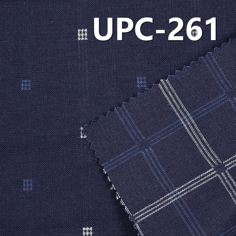 全棉学院风INDIGO蓝小提花色织格仔布 7.5oz 57/58" UPC-261