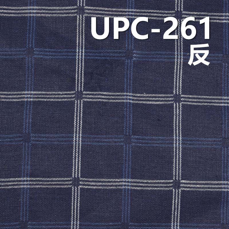 全棉学院风INDIGO蓝小提花色织格仔布 7.5oz 57/58" UPC-261