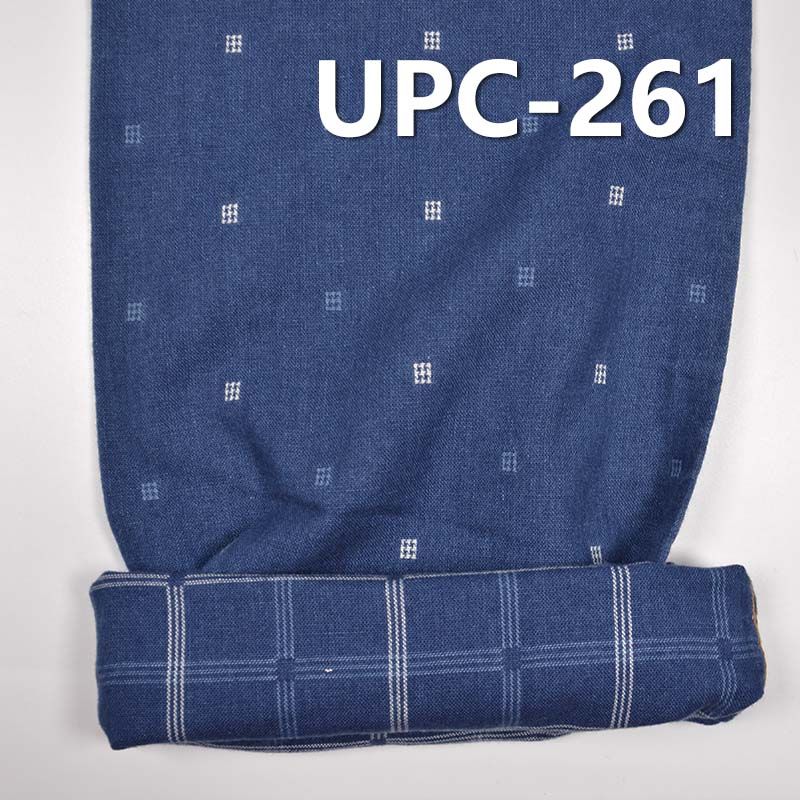 全棉学院风INDIGO蓝小提花色织格仔布 7.5oz 57/58" UPC-261