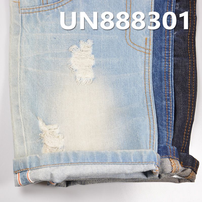 100%棉竹节右斜红边牛仔布 13oz 30/31" UN888301