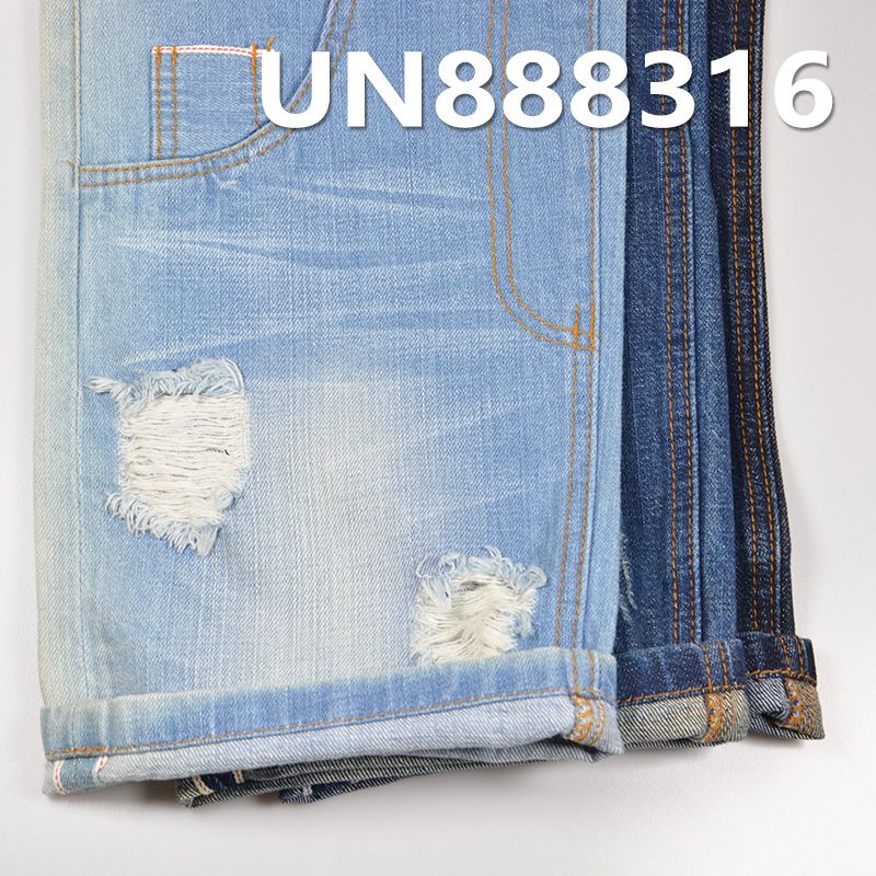 100%棉竹节右斜色边牛仔布 11oz 30/31" UN888316