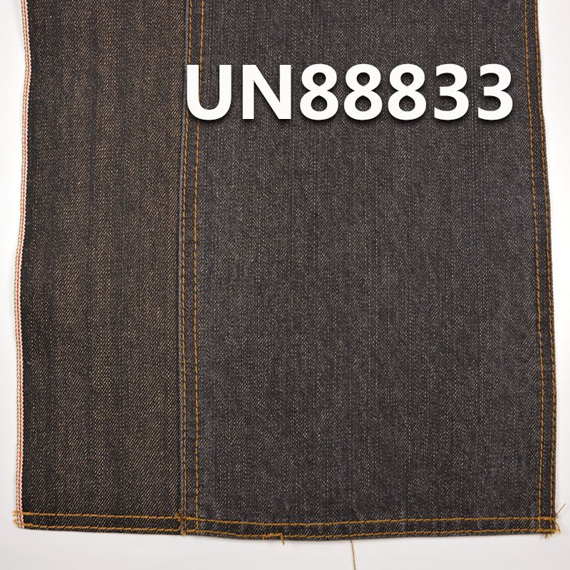 100%棉竹节右斜彩棉底红邊牛仔布 13oz 33" UN88833