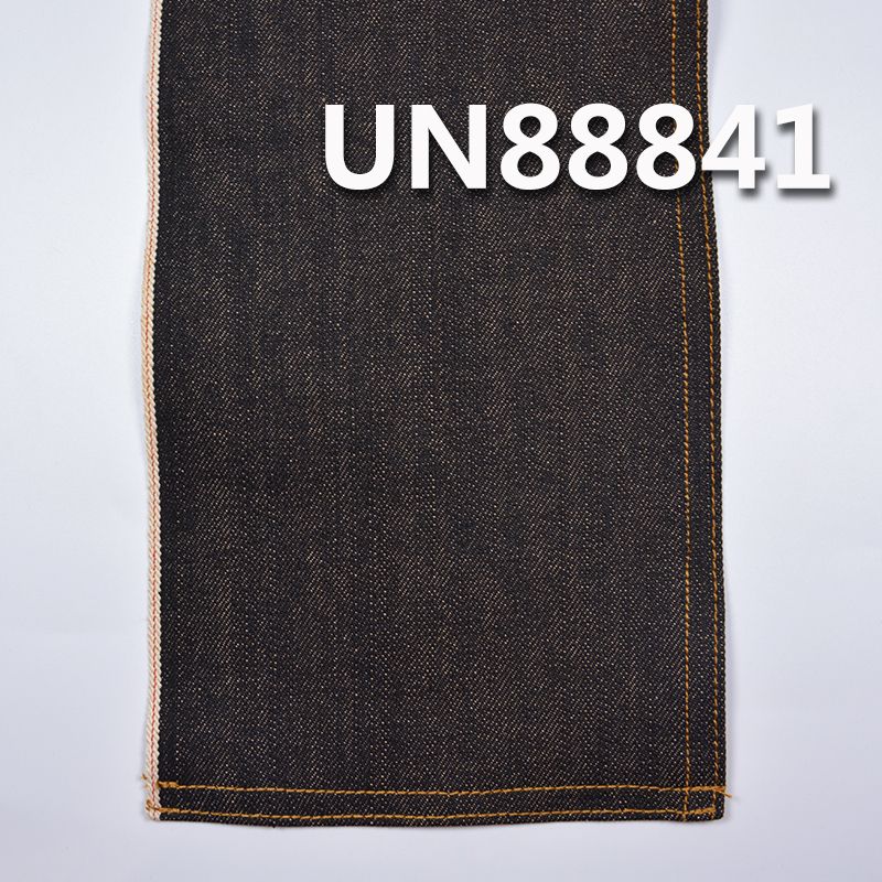 100%棉竹节右斜彩棉底红边牛仔布 13oz 32/33" UN88841